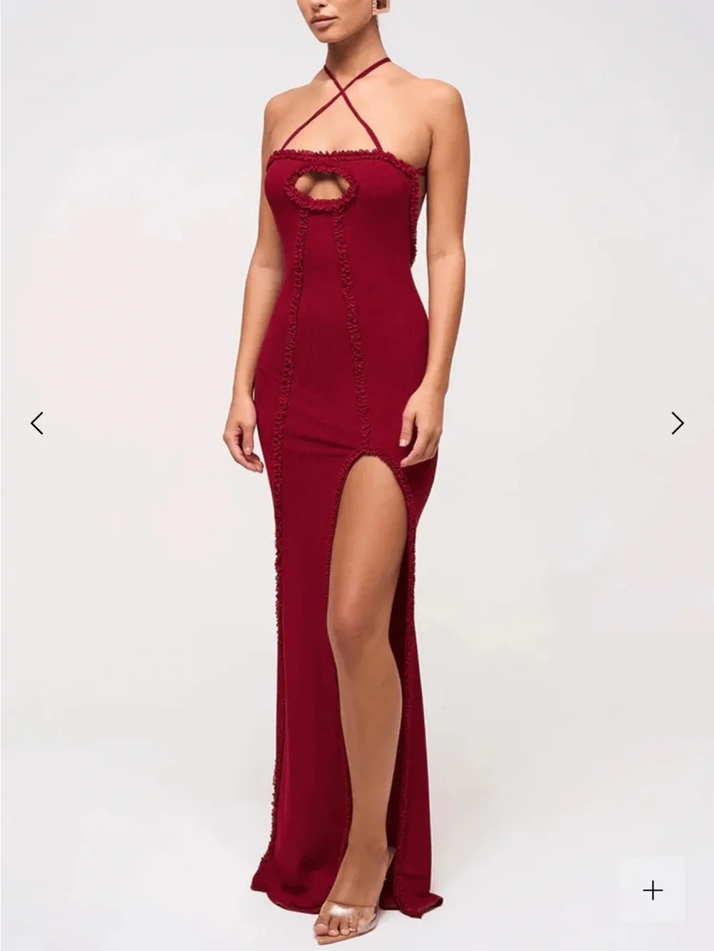 Murci Red Strappy Maxi Dress with Front Slit - Picture 7 of 8